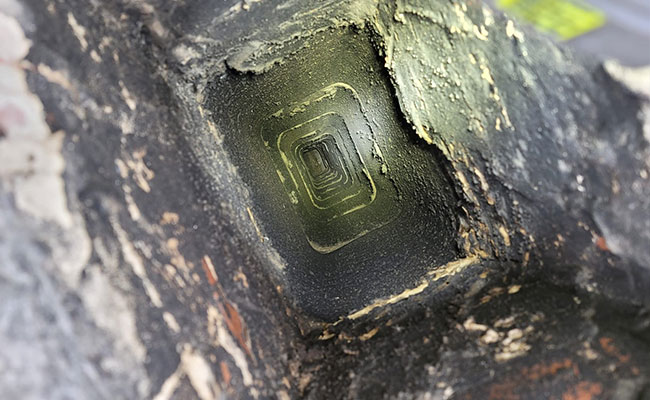 Inside dirty chimney